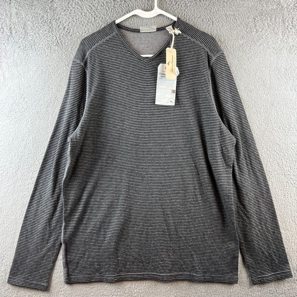 New Tommy Bahama Men's Gran Reversible V-Neck Sweater Gray size M